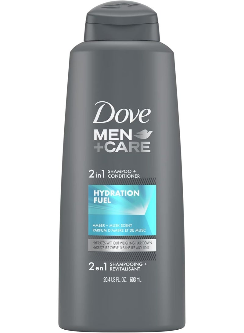 دوف شامبو وبلسم 2 في 1 للرجال هيدريشن فيول للشعر وفروة الرأس – 603 مل - Image 1